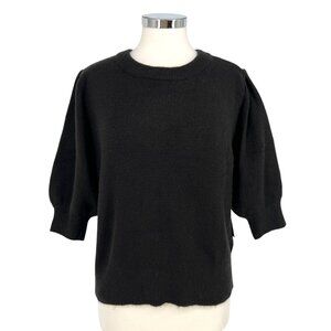 Margeaux & Ellie Black Puff Sleeve Sweater Short Sleeve Size Large NWT